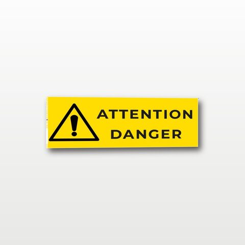 Attention Danger – Panneau de Signalisation - Rectangulaire - 20 x 8 cm