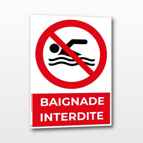 Baignade interdite – Panneau de Signalisation - A5