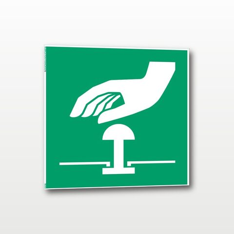 Bouton d’arrêt d’urgence – Panneau de Signalisation - Carré - 30 x 30 cm