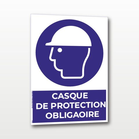 Casque de protection obligatoire – Panneau de Signalisation - A4