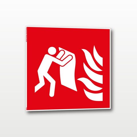 Couverture anti-feu – Panneau de Signalisation - Carré - 20 x 20 cm