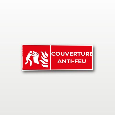 Couverture anti-feu – Panneau de Signalisation - Rectangulaire - 20 x 8 cm