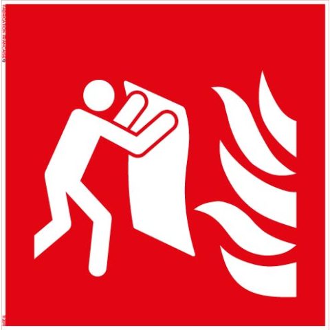 couverture anti feu – panneau de signalisation carré 10 x 10 cm