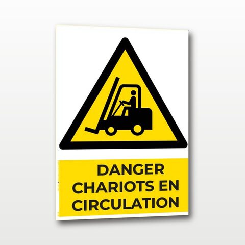 Danger chariots en circulation – Panneau de Signalisation - A4