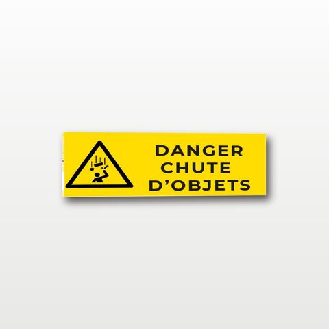 Danger chute d’objets – Panneau de Signalisation - Rectangulaire - 20 x 8 cm