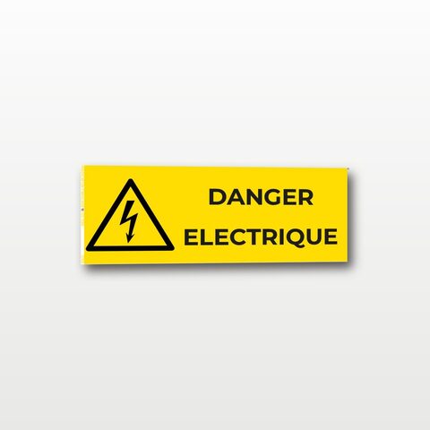 Danger électrique – Panneau de Signalisation - Rectangulaire - 15 x 6 cm