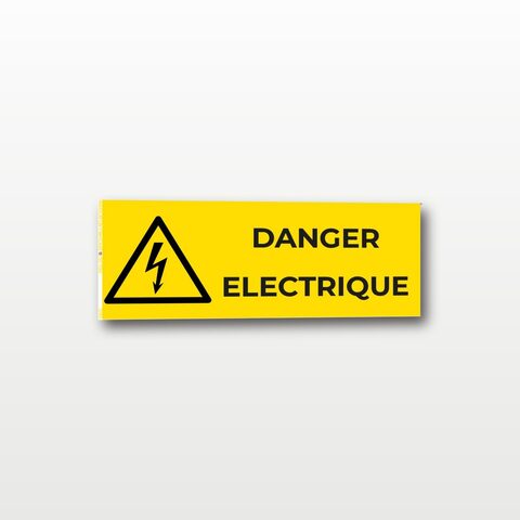 Danger électrique – Panneau de Signalisation - Rectangulaire - 20 x 8 cm
