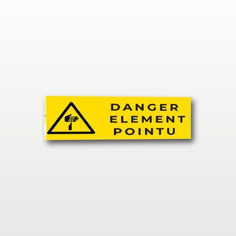 Danger élément pointu – Panneau de Signalisation - Rectangulaire - 20 x 8 cm