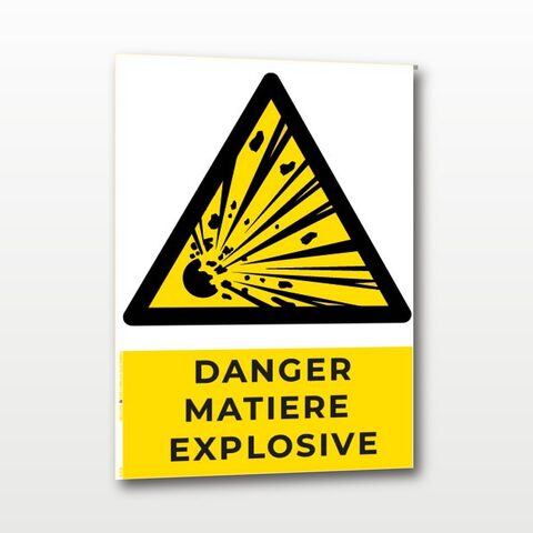 Danger matières explosives – Panneau de Signalisation - Rectangulaire - 15 x 6 cm