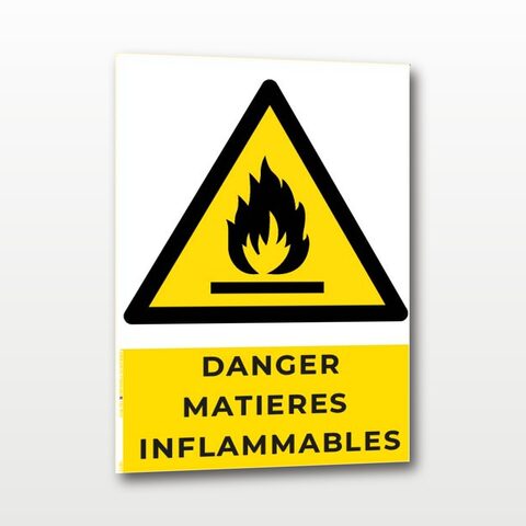 Danger matières inflammables – Panneau de Signalisation -A4