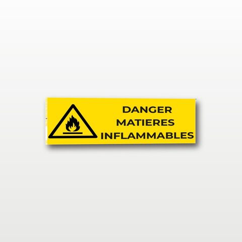 Danger matières inflammables – Panneau de Signalisation - Rectangulaire - 15 x 6 cm