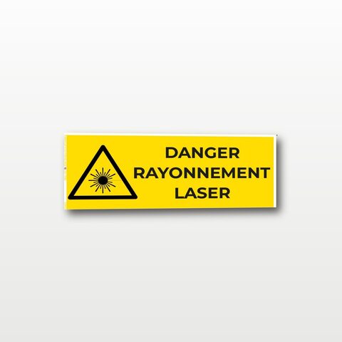 Danger rayonnement laser – Panneau de Signalisation - Rectangulaire - 15 x 6 cm