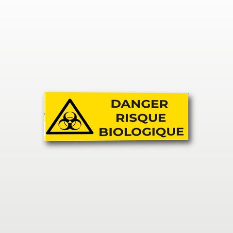 Danger risque biologique – Panneau de Signalisation - Rectangulaire - 15 x 6 cm
