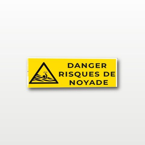 Danger risque de noyade – Panneau de Signalisation - Rectangulaire - 15 x 6 cm