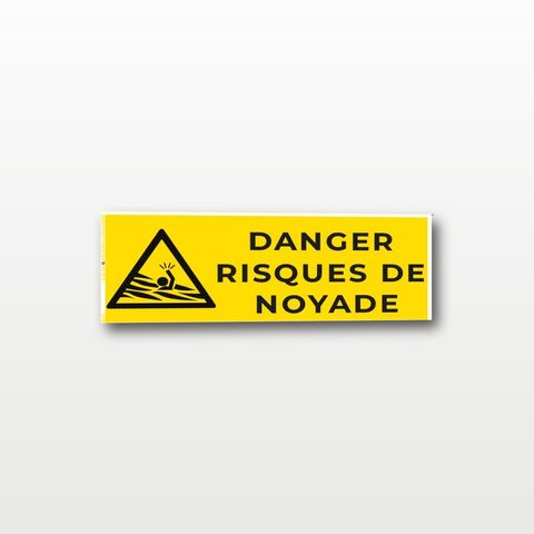 Danger risque de noyade – Panneau de Signalisation - Rectangulaire - 20 x 8 cm