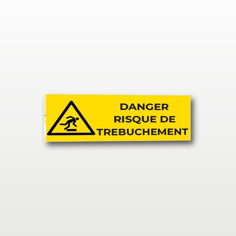 Danger risque de trébuchement – Panneau de Signalisation - Rectangulaire - 15 x 6 cm