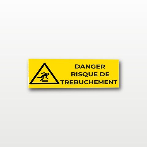 Danger risque de trébuchement – Panneau de Signalisation - Rectangulaire - 20 x 8 cm