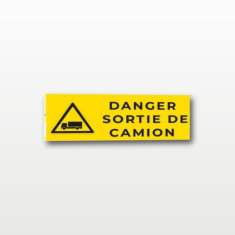 Danger sortie de camion – Panneau de Signalisation - Rectangulaire - 15 x 6 cm