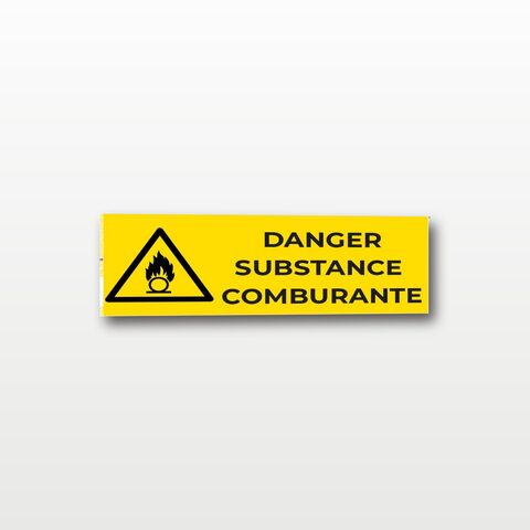 Danger substance comburante – Panneau de Signalisation - Rectangulaire - 20 x 8 cm