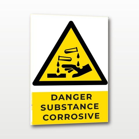 Danger substance corrosive – Panneau de Signalisation - A5