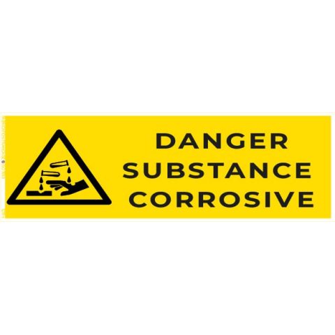danger substance corrosive – panneau de signalisation