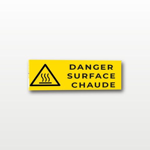 Danger surface chaude – Panneau de Signalisation - Rectangulaire - 15 x 6 cm