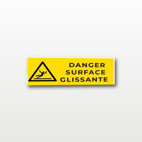 Danger surface glissante – Panneau de Signalisation - Rectangulaire - 15 x 6 cm