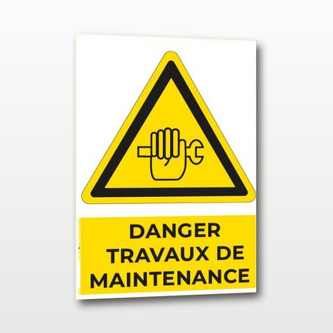 Danger travaux de maintenance – Panneau de Signalisation - A4