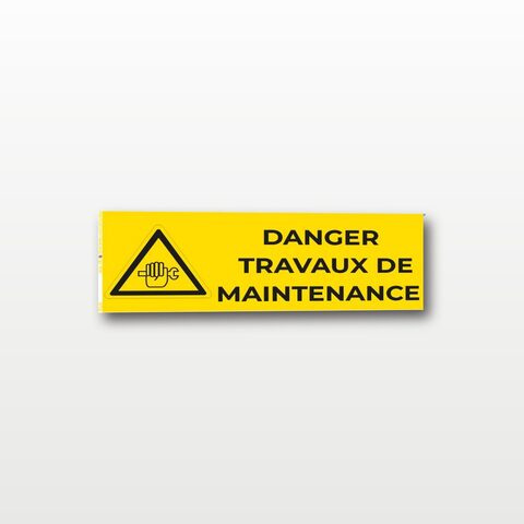 Danger travaux de maintenance – Panneau de Signalisation - Rectangulaire - 15 x 6 cm