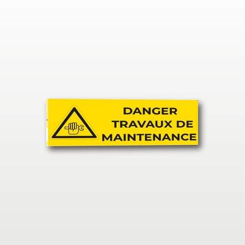 Danger travaux de maintenance – Panneau de Signalisation - Rectangulaire - 20 x 8 cm
