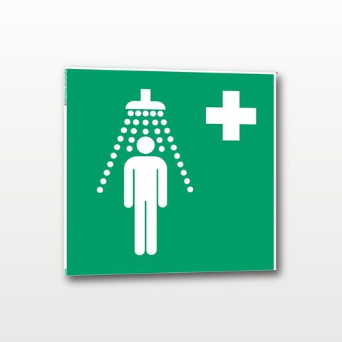 Douche de sécurité – Panneau de Signalisation - Carré - 10 x 10 cm