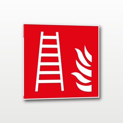 Échelle d’incendie – Panneau de Signalisation - Carré - 10 x 10 cm
