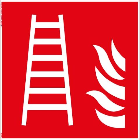 Échelle d’incendie – Panneau de Signalisation - Carré - 30 x 30 cm