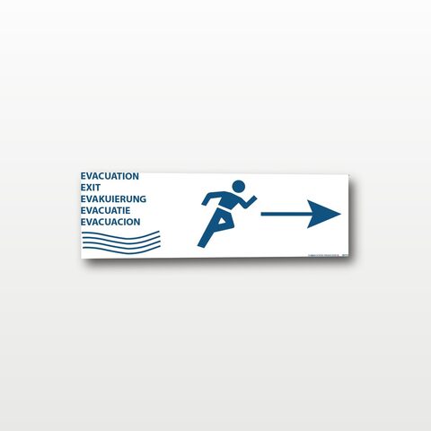 Évacuation Camping - 30 x 15 cm - Droite - Bleu