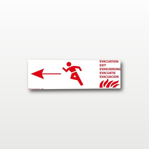 Évacuation Camping - 30 x 15 cm - Gauche - Rouge