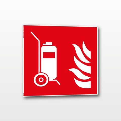 Extincteur d’incendie sur roues - Carré - 20 x 20 cm