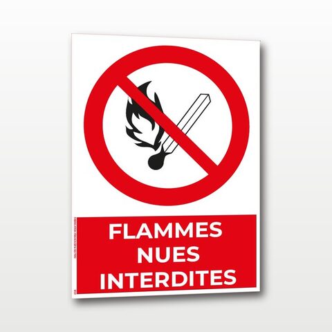 Flammes nues interdites – Panneau de Signalisation - A4