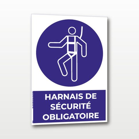 Harnais de sécurité obligatoire – Panneau de Signalisation - A5