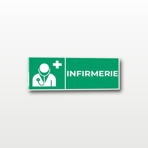 Infirmerie – Panneau de Signalisation - Rectangulaire - 20 x 8 cm