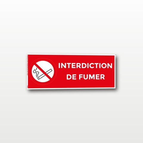 Interdiction de fumer – Panneau de Signalisation - rectangulaire - 15 x 6 cm