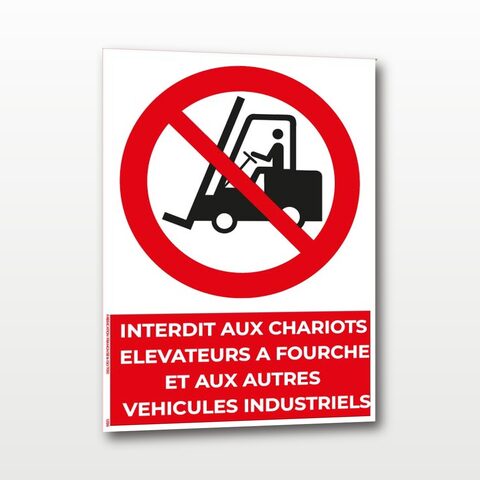 Interdit aux chariots élévateurs et aux véhicules industriels – Panneau de Signalisation - A5