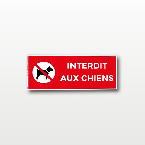 Interdit aux chiens – Panneau de Signalisation - rectangulaire - 20 x 8 cm