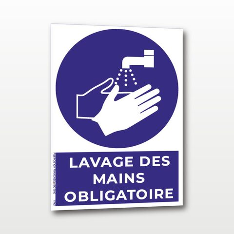 Lavage des mains obligatoire – Panneau de Signalisation - A4