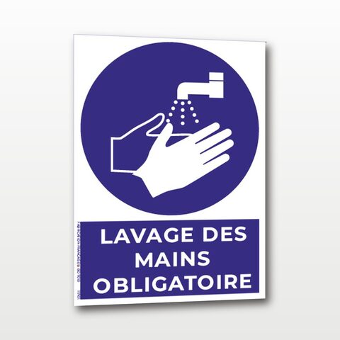 Lavage des mains obligatoire – Panneau de Signalisation - A5