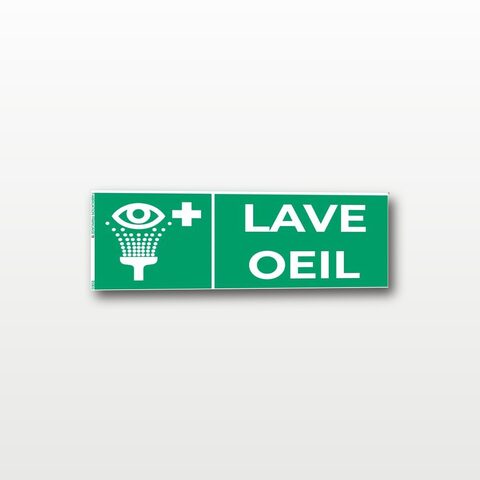 Lave-œil – Panneau de Signalisation - Rectangulaire - 20 x 8 cm