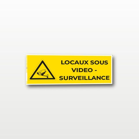 Locaux sous vidéo surveillance – Panneau de Signalisation - Rectangulaire - 15 x 6 cm