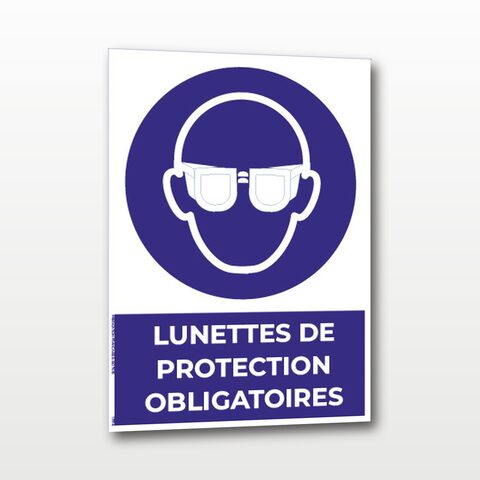 Lunettes de protection obligatoires – Panneau de Signalisation - A4