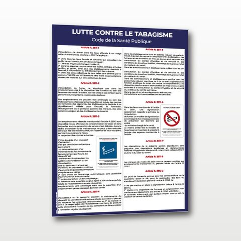 Lutte contre le tabagisme – Panneau d’Information - A4