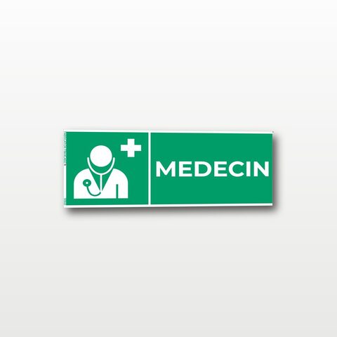 Médecin – Panneau de Signalisation - Rectangulaire - 20 x 8 cm