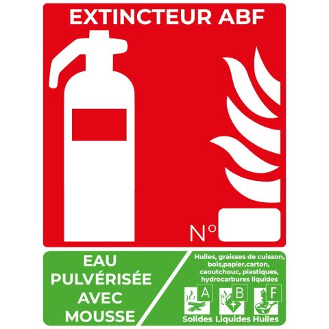 panneau extincteur abfv 13.5 x 18cm 1